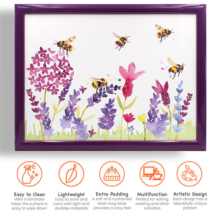 Bees & Lavender Lap Tray Bean Bag Serving Tray