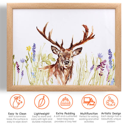 Stag Deer Lap Tray Bean Bag Serving Tray