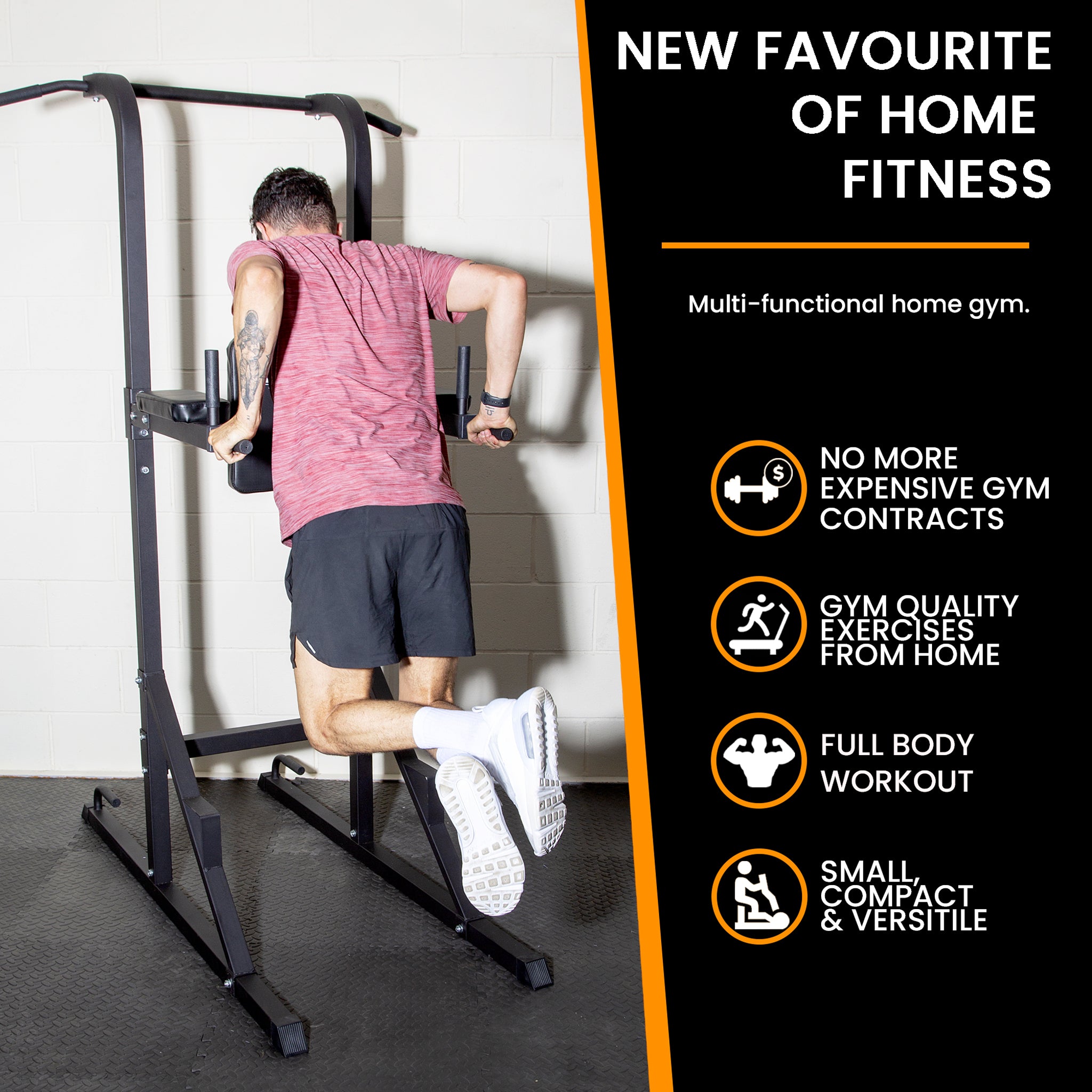 Liveup Sports 3-in-1 Power Tower: Pull-up & Dip Station