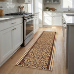 Leopard Print Stair Runner, Animal Print Hallway Carpet Runner, Flexible Hessian Backed, 60cm Wide, Custom Length