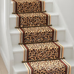 Leopard Print Stair Runner, Animal Print Hallway Carpet Runner, Flexible Hessian Backed, 60cm Wide, Custom Length