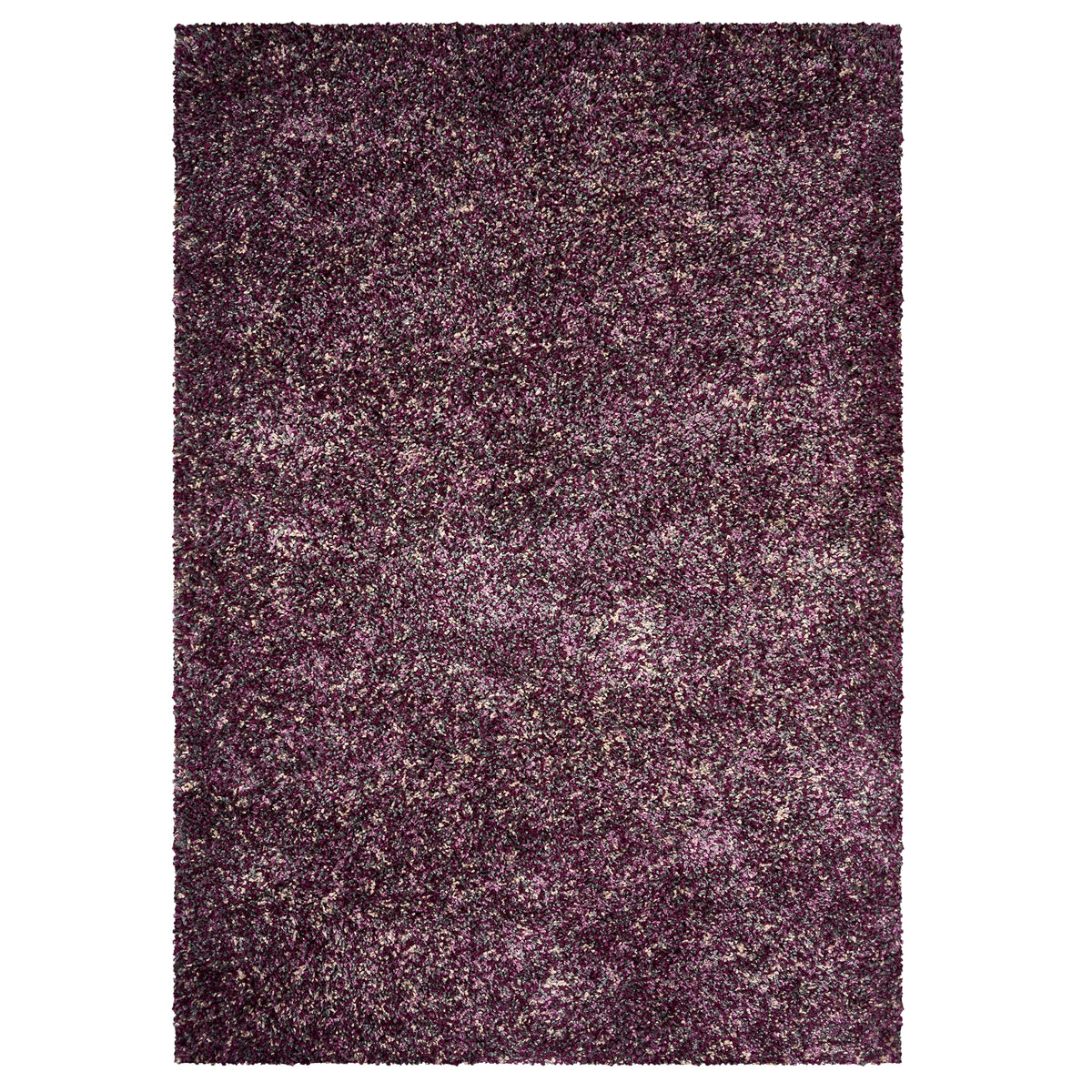 Enjoy Lilac Purple Mottled Shaggy Rug, 4cm Thick Pile, Non-Shed Polypropylene, Hessian Backed, Underfloor Heating Safe