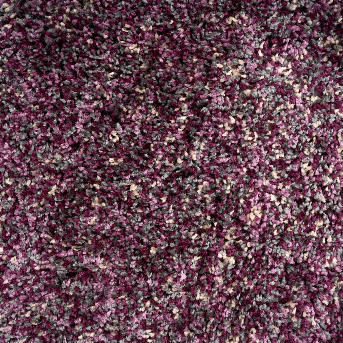 Enjoy Lilac Purple Mottled Shaggy Rug, 4cm Thick Pile, Non-Shed Polypropylene, Hessian Backed, Underfloor Heating Safe