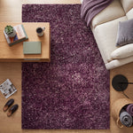 Enjoy Lilac Purple Mottled Shaggy Rug, 4cm Thick Pile, Non-Shed Polypropylene, Hessian Backed, Underfloor Heating Safe