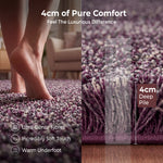 Enjoy Lilac Purple Mottled Shaggy Rug, 4cm Thick Pile, Non-Shed Polypropylene, Hessian Backed, Underfloor Heating Safe
