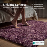 Enjoy Lilac Purple Mottled Shaggy Rug, 4cm Thick Pile, Non-Shed Polypropylene, Hessian Backed, Underfloor Heating Safe