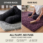 Enjoy Lilac Purple Mottled Shaggy Rug, 4cm Thick Pile, Non-Shed Polypropylene, Hessian Backed, Underfloor Heating Safe