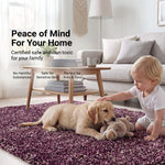Enjoy Lilac Purple Mottled Shaggy Rug, 4cm Thick Pile, Non-Shed Polypropylene, Hessian Backed, Underfloor Heating Safe