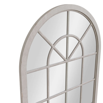 Grey Arched Window Leaner Mirror 135cm