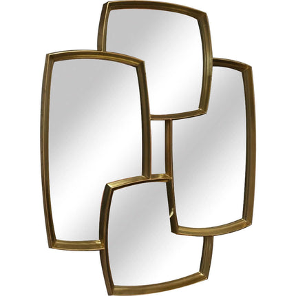 Abstract Angled Gold Framed Mirror 70cm