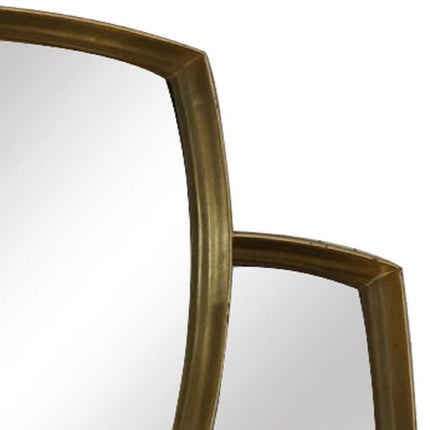 Abstract Angled Gold Framed Mirror 70cm