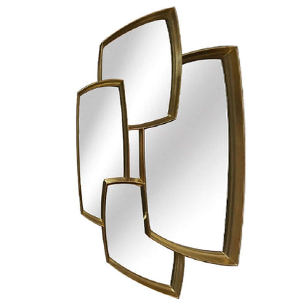 Abstract Angled Gold Framed Mirror 70cm