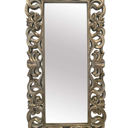 Baroque Painted Silver Ornate Leaner Mirror