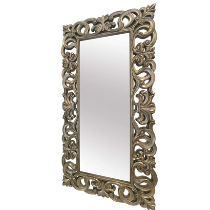 Baroque Painted Silver Ornate Leaner Mirror