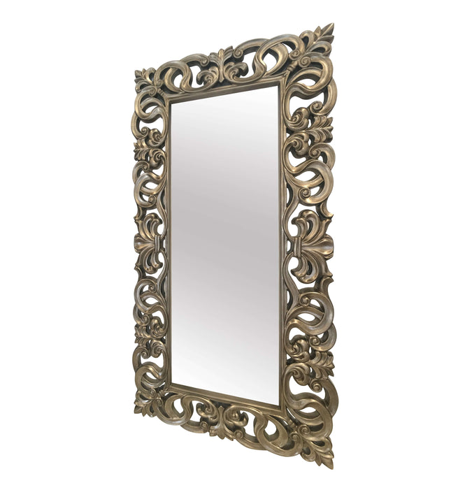 Baroque Painted Silver Ornate Leaner Mirror