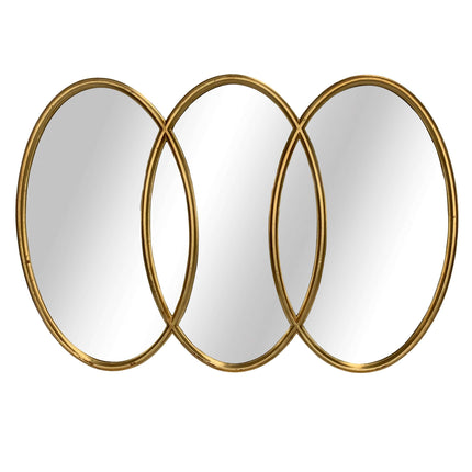 Triple Oval Gold Framed Mirror 121cm