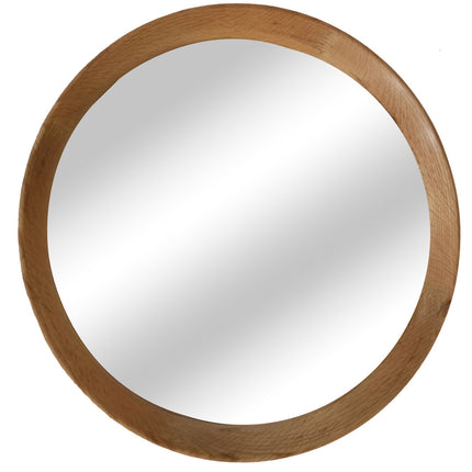 Oak Framed Circle Mirror 96cm