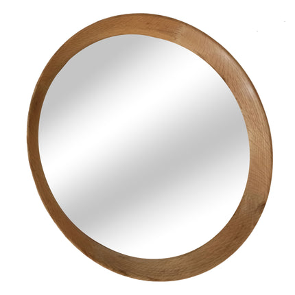 Oak Framed Circle Mirror 96cm