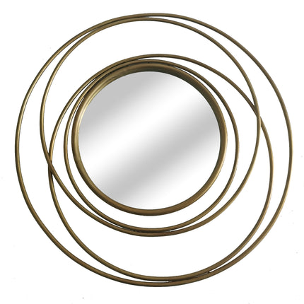 Satin Gold Swirl Iron Framed Mirror 68cm