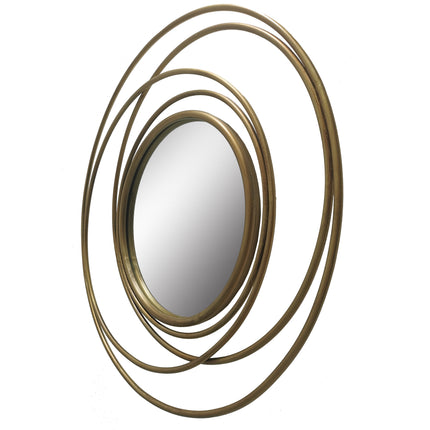 Satin Gold Swirl Iron Framed Mirror 68cm