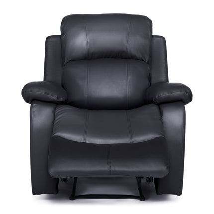 Black Faux Leather Manual Recliner Sofa Suite