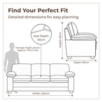 Oxford Faux Leather 3 Seater Sofa, Walnut Brown Wipe Clean Settee with Padded Arms and Solid Wood Frame