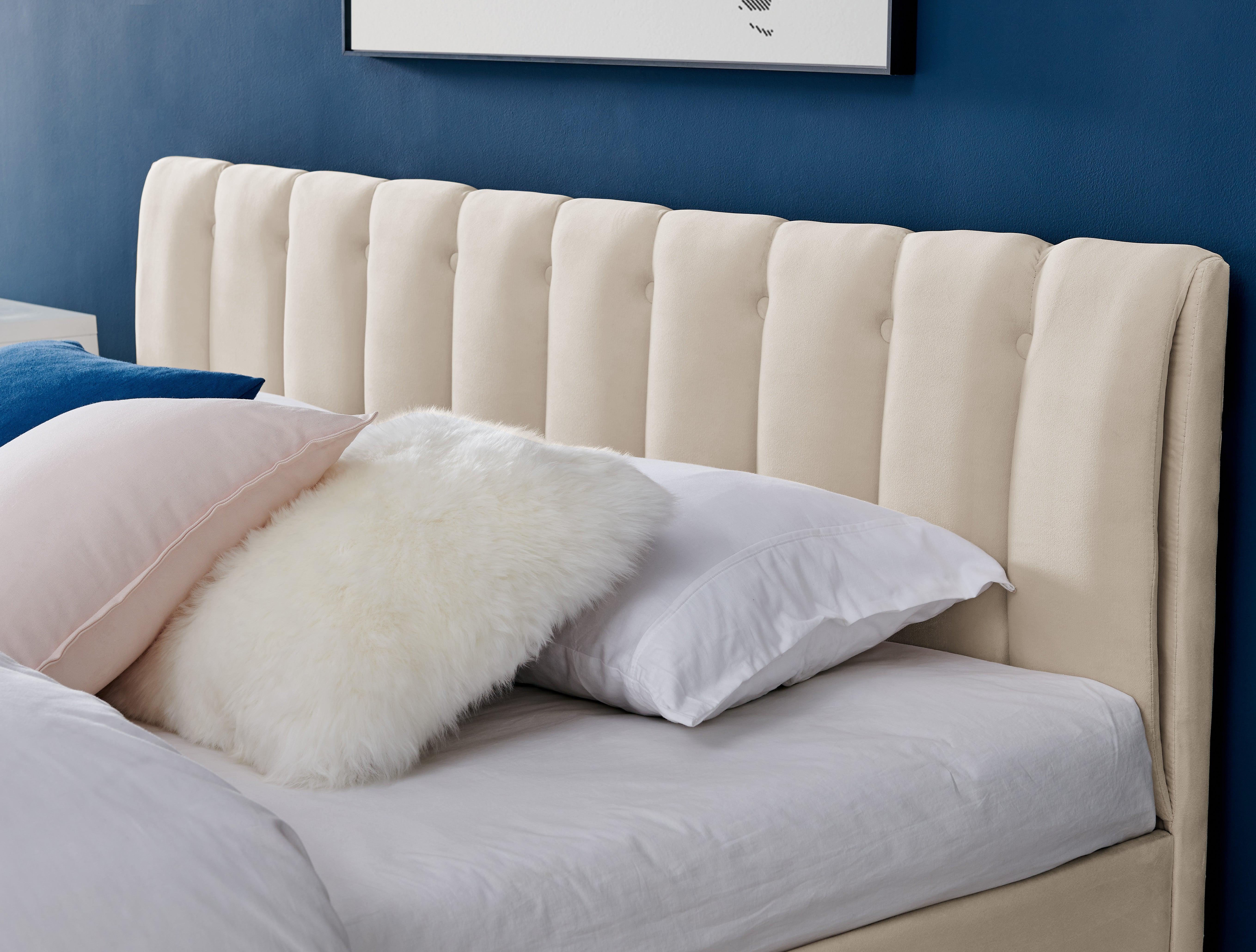 Cream ottoman on sale bed frame