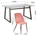 6 Seater Dining Table and 6 Chairs Set - Rose Pink-Bargainia.com