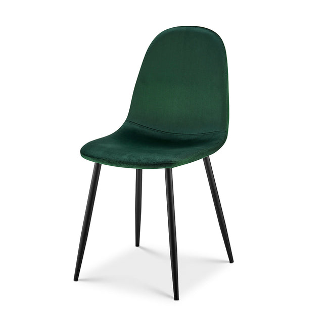 Ron Velvet Dining Chair - Emerald Green