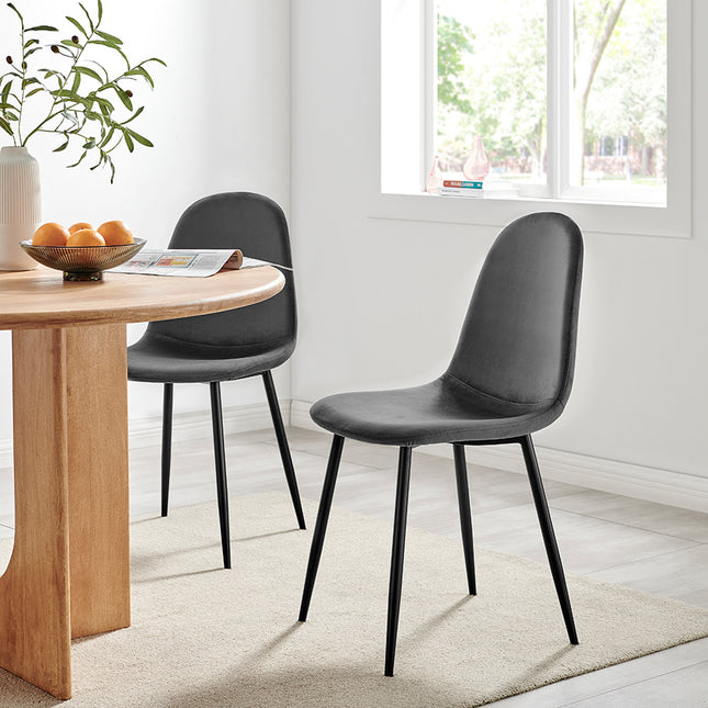 Ron Dining Chair - Grey Velvet