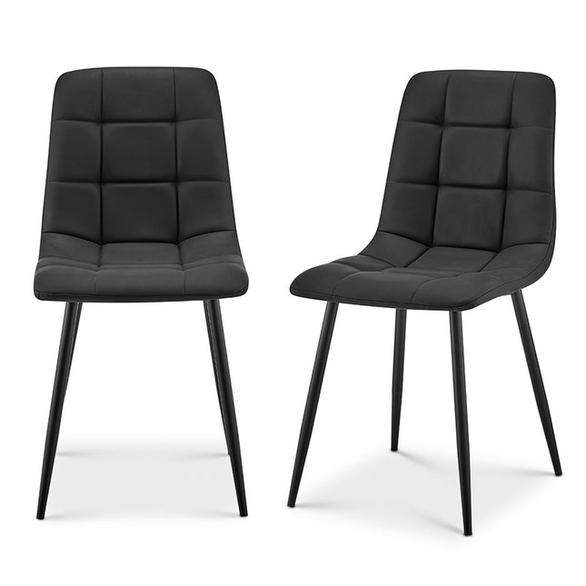 Zurich Dining Chair - Embossed Black Faux Leather