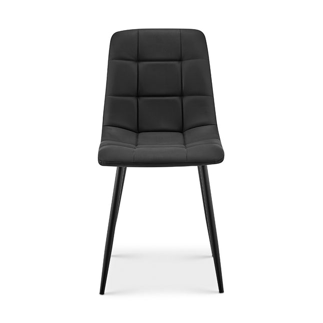 Zurich Dining Chair - Embossed Black Faux Leather