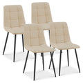 Zurich Dining Chair - Embossed Ivory White Faux Leather
