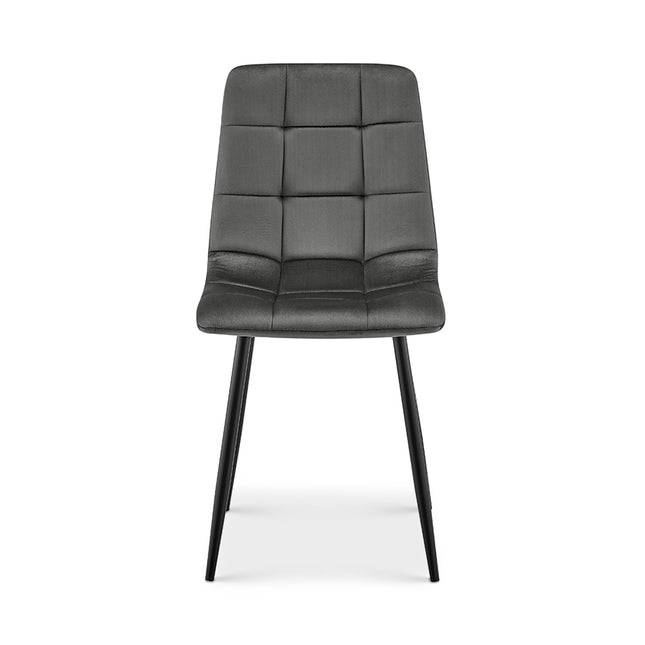 Zurich Dining Chair - Embossed Grey Velvet