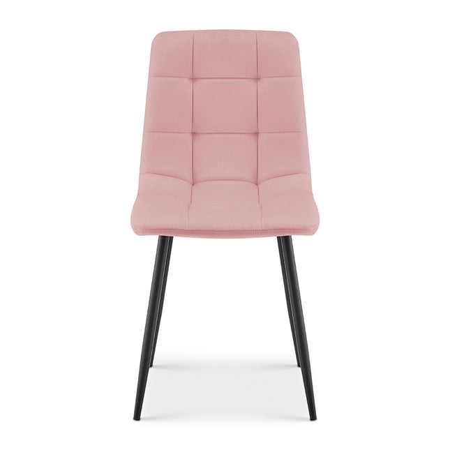 Zurich Dining Chair - Embossed Pink Velvet