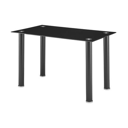 Glass Dining Table and Chairs Set of 4 - Black