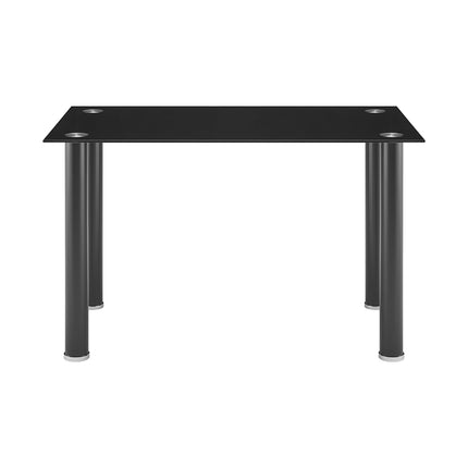 Glass Dining Table and Chairs Set of 4 - Black