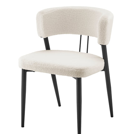 Cirrus White Boucle Dining Chair