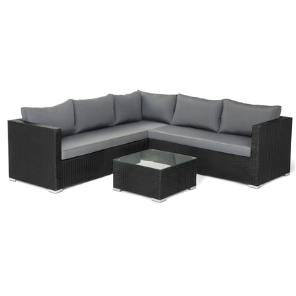 Black Rattan Garden Furniture Corner Lounge Set 7-8 Seater-5056536102454-Bargainia.com