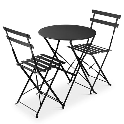 Manarola 3 Piece Garden Foldable Metal Bistro Set