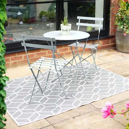 Manarola 3 Piece Garden Foldable Metal Bistro Set