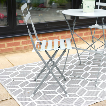 Manarola 3 Piece Garden Foldable Metal Bistro Set