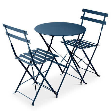 Manarola 3 Piece Garden Foldable Metal Bistro Set