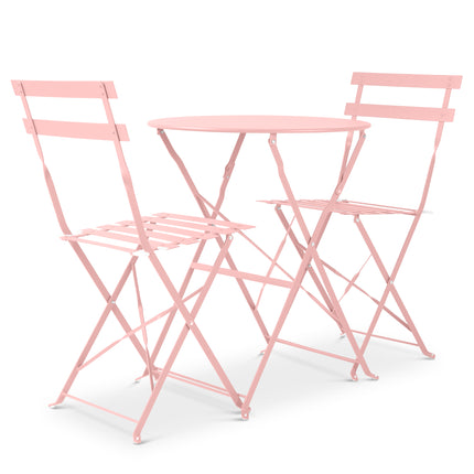 Manarola 3 Piece Garden Foldable Metal Bistro Set