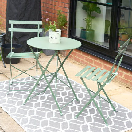 Manarola 3 Piece Garden Foldable Metal Bistro Set