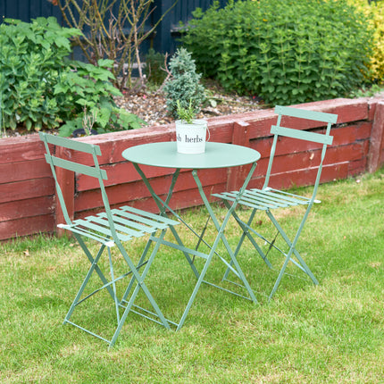 Manarola 3 Piece Garden Foldable Metal Bistro Set