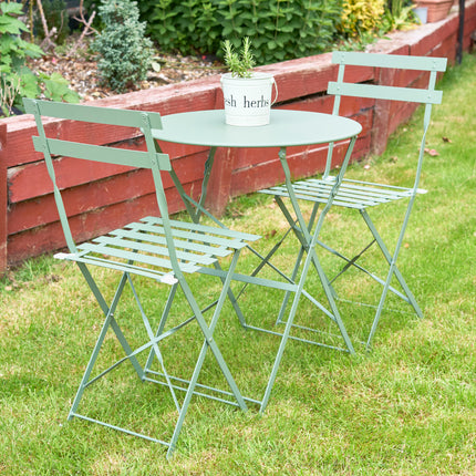 Manarola 3 Piece Garden Foldable Metal Bistro Set