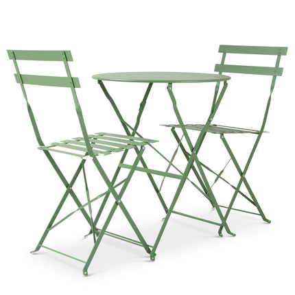 Manarola 3 Piece Garden Foldable Metal Bistro Set