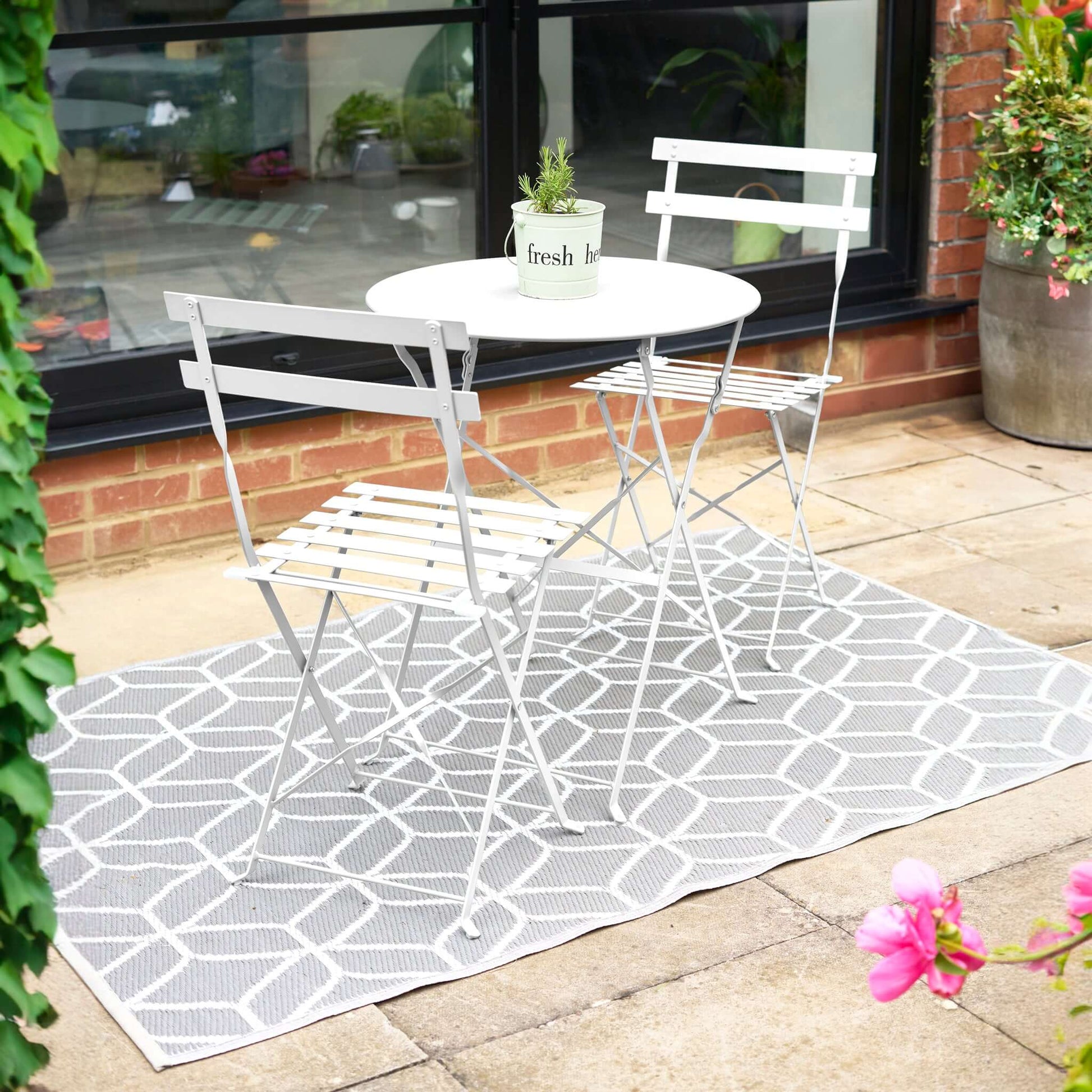 Garden Bistro Set Metal 3 Pieces - Manarola Clearance