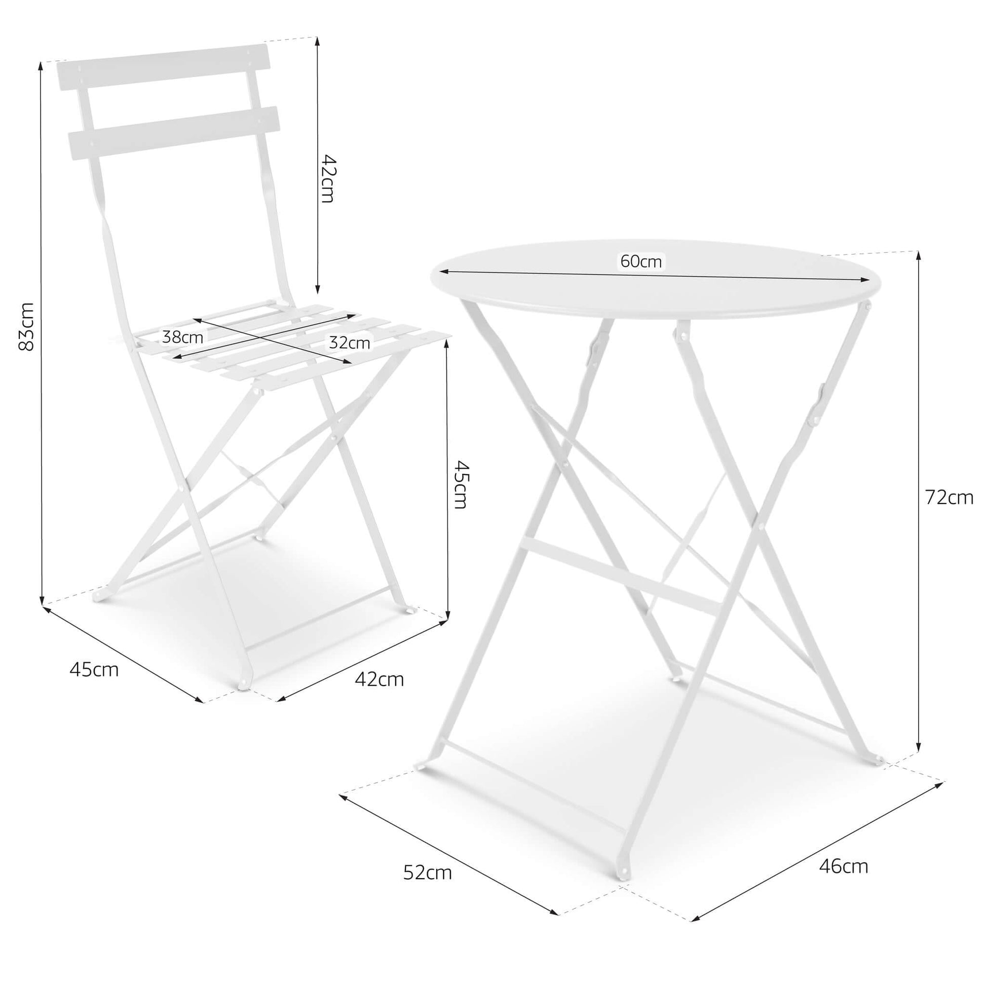 Garden Bistro Set Metal 3 Pieces - Manarola Clearance